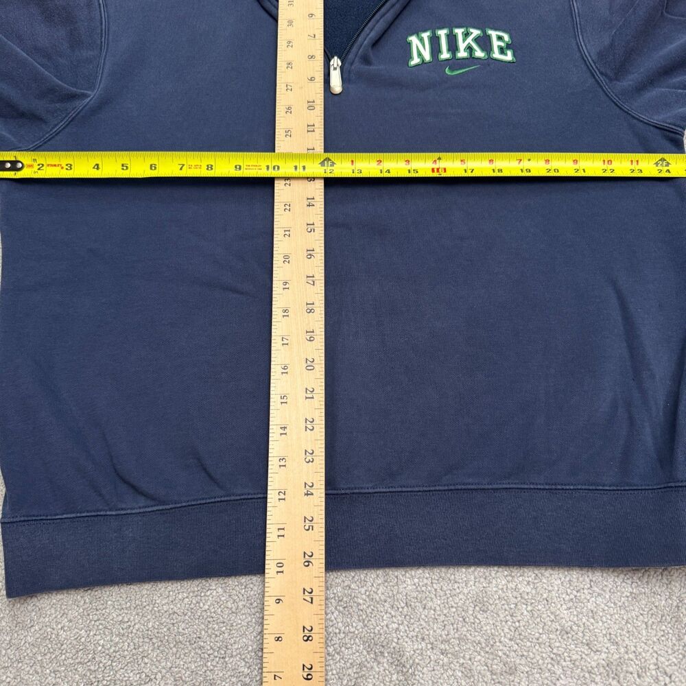 Vintage Y2K Nike Spellout Quarter Zip Pullover Sweatshirt Mens Large Navy Blue - Picture 10 of 13